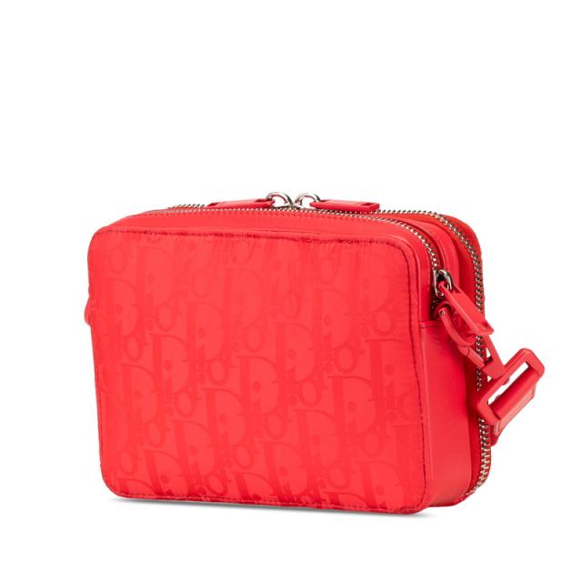 ディオール × ERL トロッター ミラージュ キルティング ラビット 斜め掛け ショルダーバッグ レッド ナイロン レザー Dior 【中古】_1