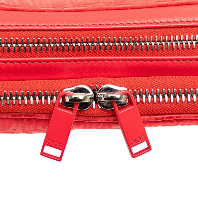 ディオール × ERL トロッター ミラージュ キルティング ラビット 斜め掛け ショルダーバッグ レッド ナイロン レザー Dior 【中古】_3