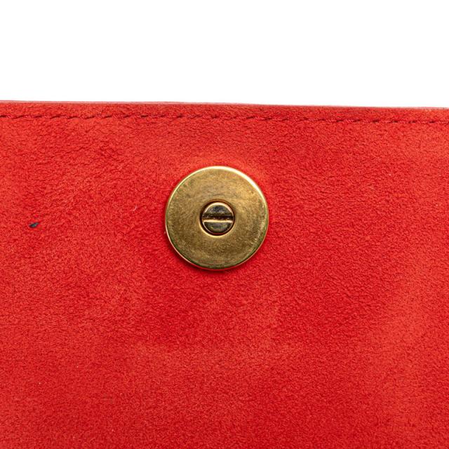 ディオール ディオラマ スタッズ 斜め掛け チェーン ショルダーバッグ レッド ゴールド レザー レディース Dior 【中古】_4