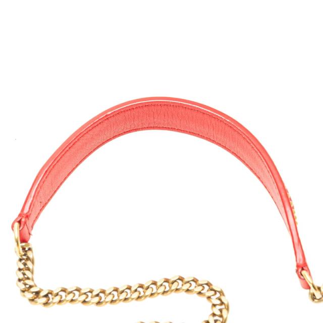ディオール ディオラマ スタッズ 斜め掛け チェーン ショルダーバッグ レッド ゴールド レザー レディース Dior 【中古】_6