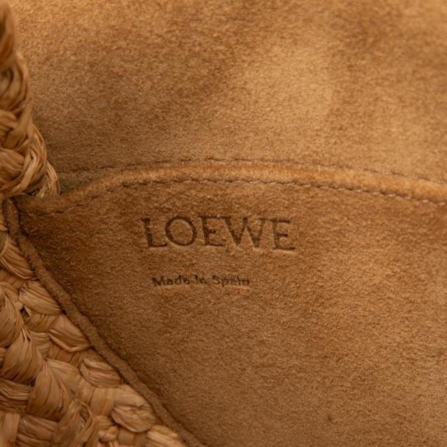 ロエベ アナグラム ゲート ショルダーバッグ ベージュ オレンジ ラフィア レザー レディース LOEWE 【中古】_4