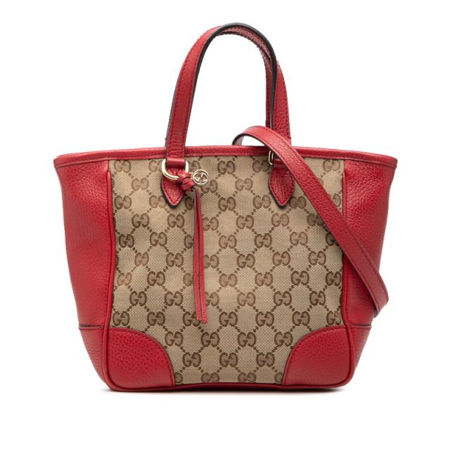グッチ GGキャンバス ハンドバッグ ショルダーバッグ 2WAY 449241 ベージュ レッド キャンバス レザー レディース GUCCI 【中古】