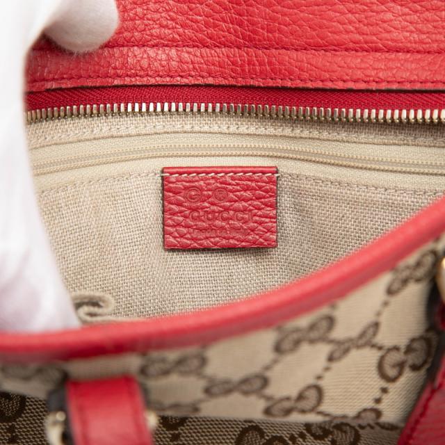グッチ GGキャンバス ハンドバッグ ショルダーバッグ 2WAY 449241 ベージュ レッド キャンバス レザー レディース GUCCI 【中古】_4