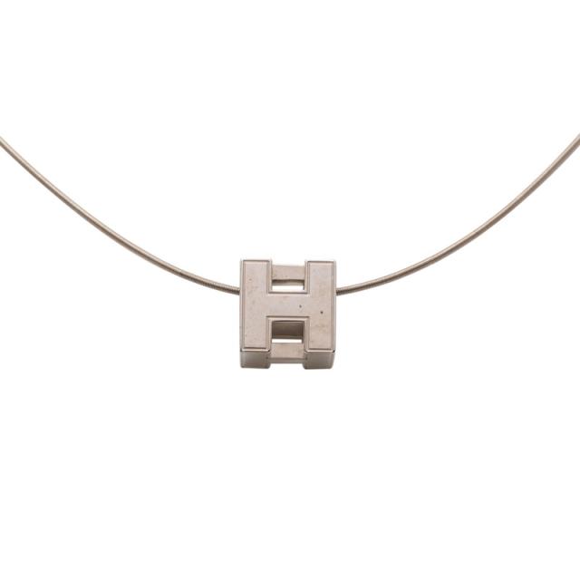 エルメス カージュ ド アッシュ Hキューブ ネックレス シルバー メタル レディース HERMES 【中古】_1