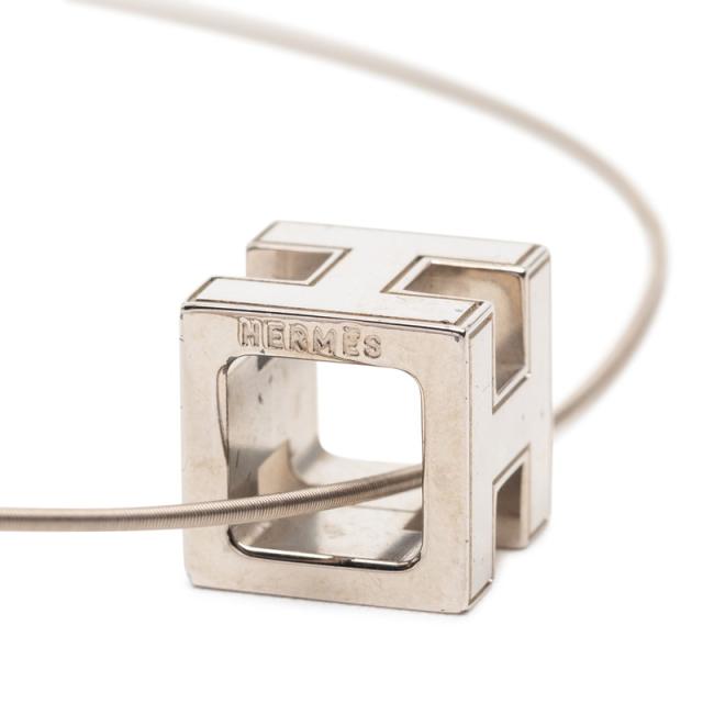 エルメス カージュ ド アッシュ Hキューブ ネックレス シルバー メタル レディース HERMES 【中古】_2