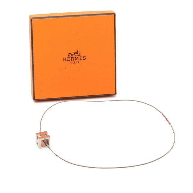 エルメス カージュ ド アッシュ Hキューブ ネックレス シルバー メタル レディース HERMES 【中古】_5