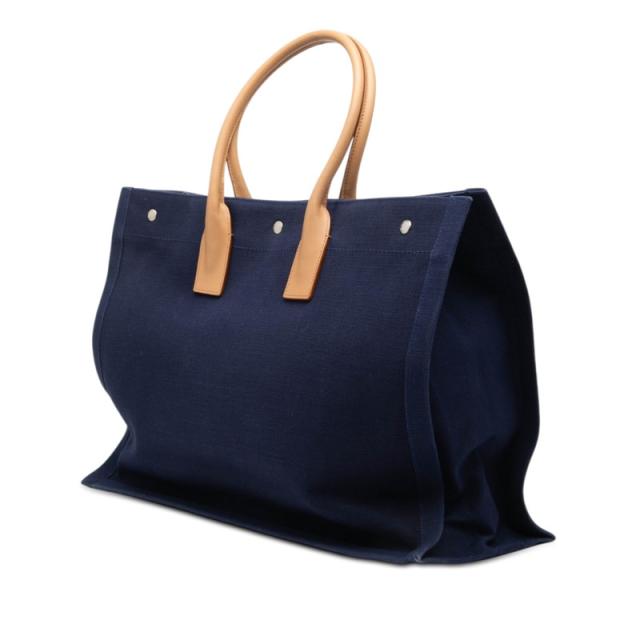 サンローラン リヴゴーシュ トートバッグ 509415 ネイビー マルチカラー キャンバス レザー レディース SAINT LAURENT 【中古】_1