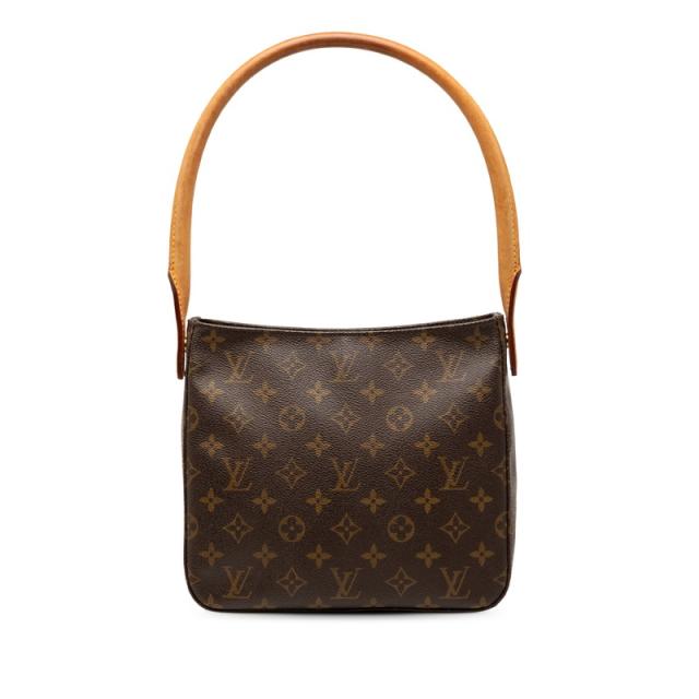 ルイ ヴィトン モノグラム ルーピングMM ショルダーバッグ ハンドバッグ M51146 ブラウン PVC レザー レディース LOUIS VUITTON 【中古】