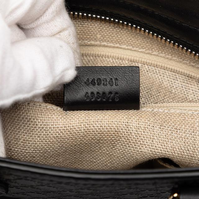 グッチ マイクログッチシマ ハンドバッグ ショルダーバッグ 2WAY 449241 ブラック レザー レディース GUCCI 【中古】_5