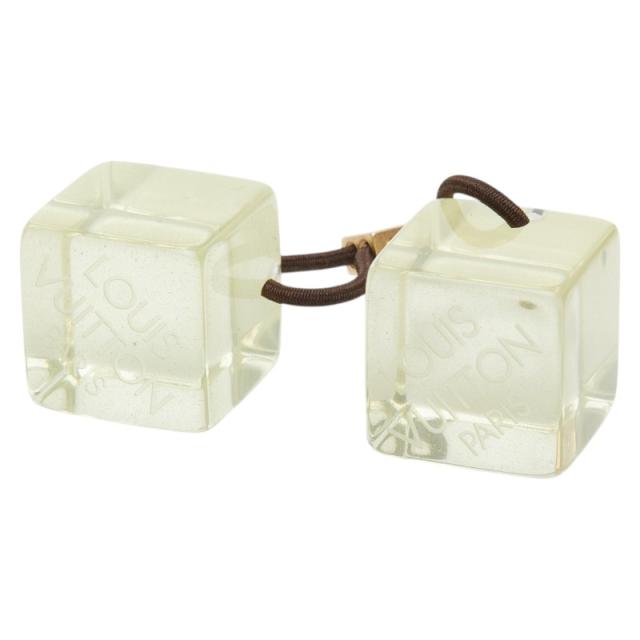 ルイ ヴィトン ヘアキューブ アンクルージョン ヘアアクセサリー ヘアゴム クリア イエロー プラスチック メッキ LOUIS VUITTON 【中古】