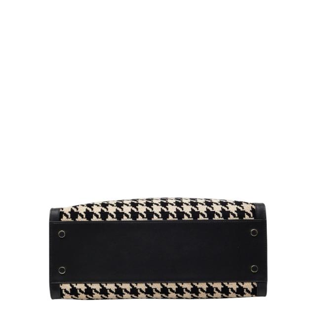 ケイトスペード マンハッタン ハウンドトゥース ラージ トート ハンドバッグ 千鳥格子 K4430 ブラック ベージュ Kate Spade 【中古】_2