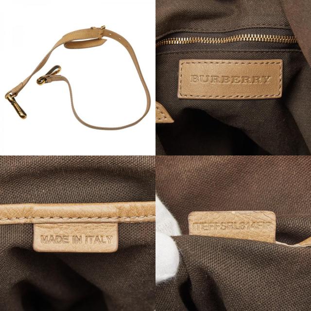 バーバリー 透かし彫り ショルダーバッグ ハンドバッグ 2WAY ベージュ レザー レディース BURBERRY 【中古】_9