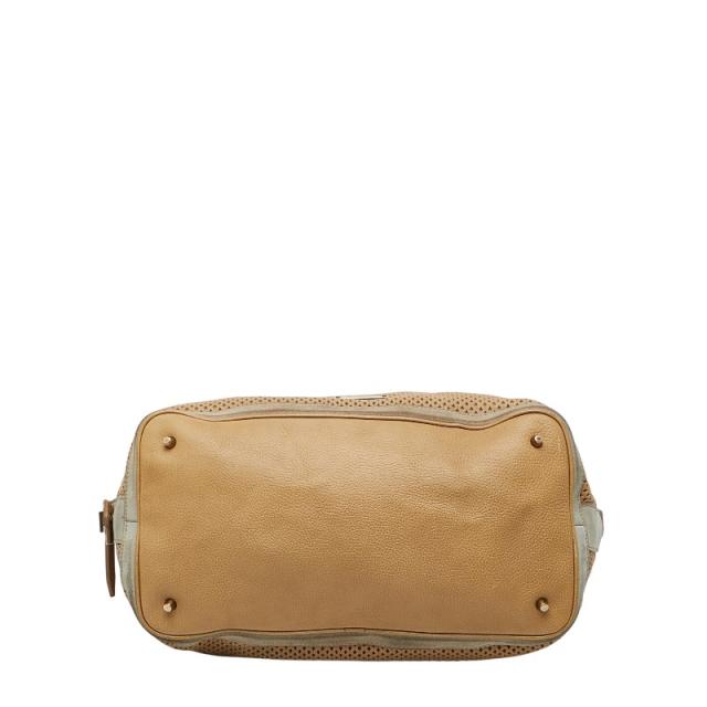 バーバリー 透かし彫り ショルダーバッグ ハンドバッグ 2WAY ベージュ レザー レディース BURBERRY 【中古】_2