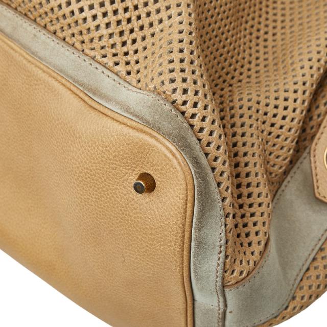 バーバリー 透かし彫り ショルダーバッグ ハンドバッグ 2WAY ベージュ レザー レディース BURBERRY 【中古】_4