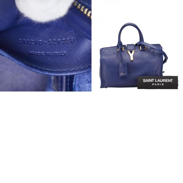 サンローラン YSLロゴ プチカバス ハンドバッグ ショルダーバッグ 2WAY 311210 ブルー レザー レディース SAINT LAURENT 【中古】_9