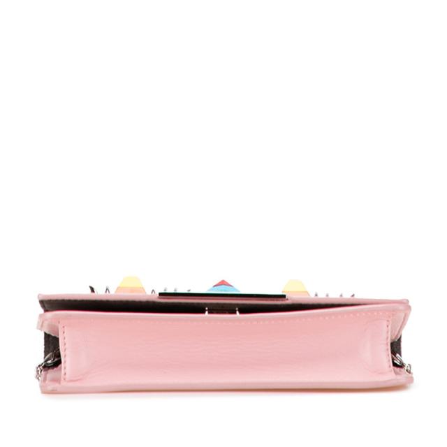 フェンディ ヒプノタイズ チェーン ショルダーバッグ ウォレットバッグ 8M0346 ピンク マルチカラー レザー レディース FENDI 【中古】_2