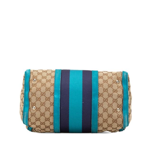 グッチ GGキャンバス ハンドバッグ ショルダーバッグ 2WAY 247205 ベージュ ブルー キャンバス レザー レディース GUCCI 【中古】_2
