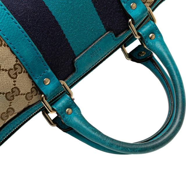 グッチ GGキャンバス ハンドバッグ ショルダーバッグ 2WAY 247205 ベージュ ブルー キャンバス レザー レディース GUCCI 【中古】_7