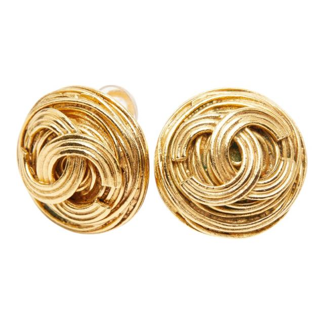 シャネル ココマーク ヴィンテージ イヤリング 94A ゴールド メッキ レディース CHANEL 【中古】
