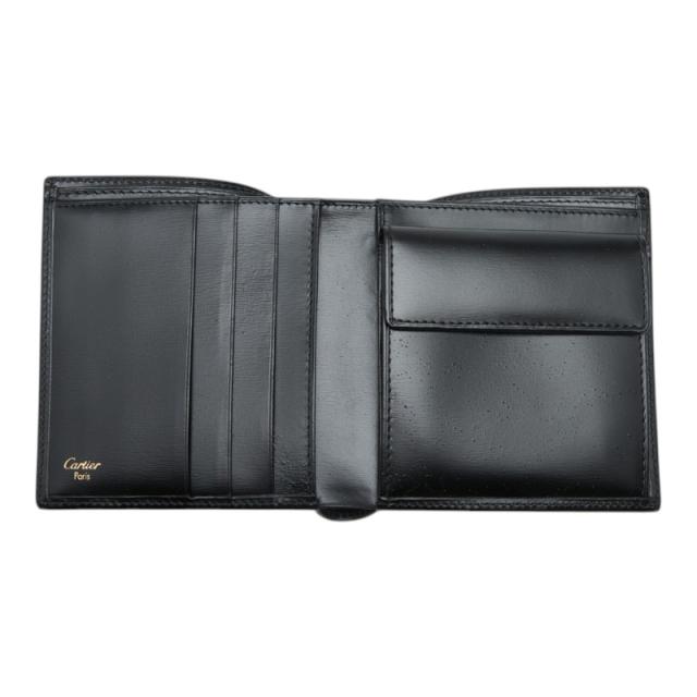 Cartier 二つ折り財布 ブラック カルティエ 二つ折り 財布 ブラック レザー Cartier 二つ折りサイフ