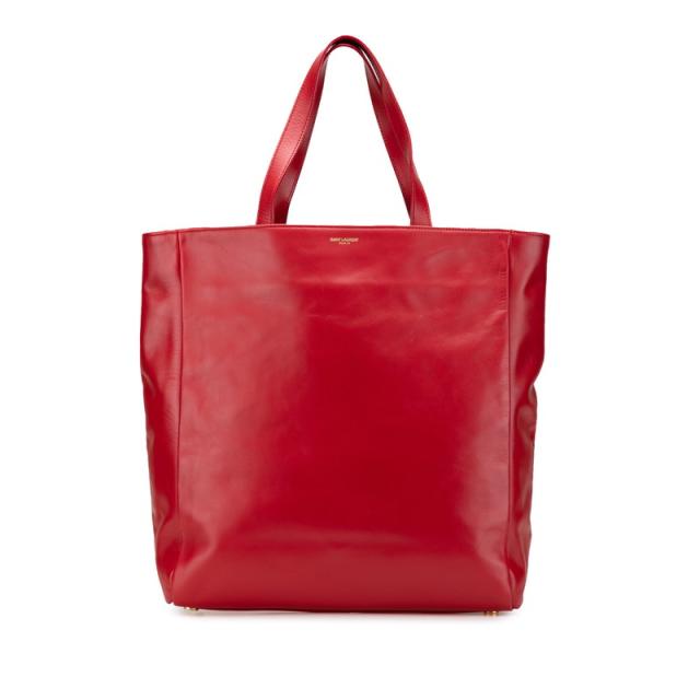 サンローラン リバーシブル トートバッグ 318340 レッド レザー スウェード レディース SAINT LAURENT 【中古】