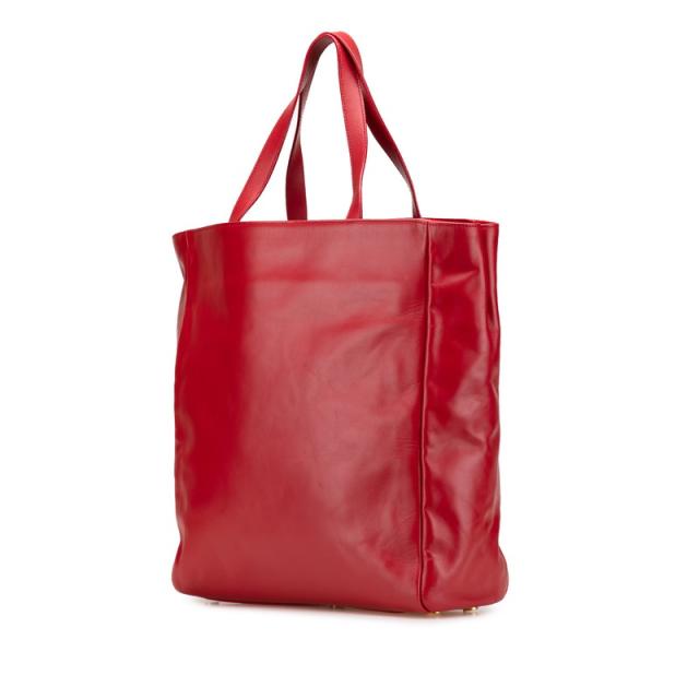 サンローラン リバーシブル トートバッグ 318340 レッド レザー スウェード レディース SAINT LAURENT 【中古】