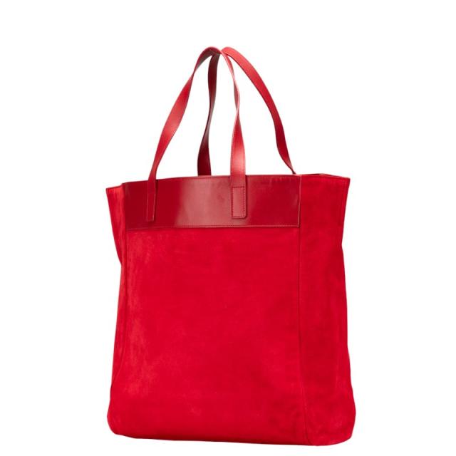 サンローラン リバーシブル トートバッグ 318340 レッド レザー スウェード レディース SAINT LAURENT 【中古】