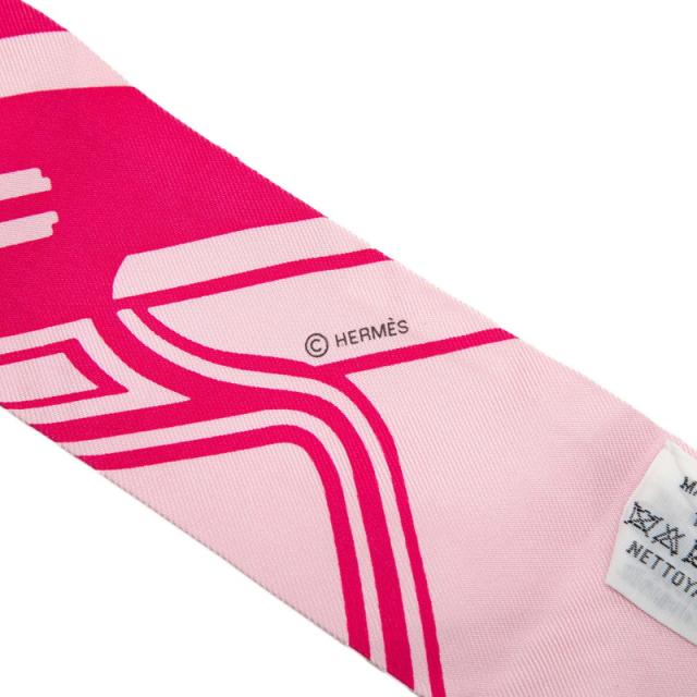 エルメス ツイリー LES COUPES(クーペ) スカーフ ピンク エルメス ツイリー Les Coupes Tattoo クーペ タトゥアージュ スカーフ