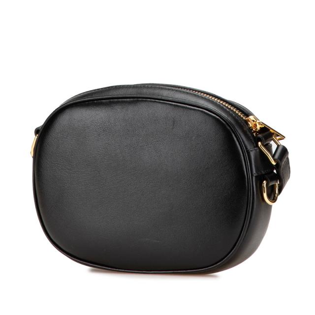 セリーヌ Cチャーム スモール 斜め掛け ショルダーバッグ カメラバッグ ブラック レザー レディース CELINE 【中古】_1