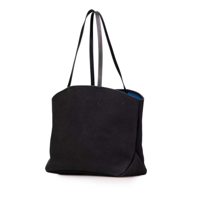 プラダ ロゴ トートバッグ ショルダーバッグ ブラック キャンバス レザー レディース PRADA 【中古】_1