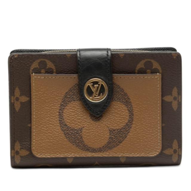 ルイ ヴィトン モノグラム ジャイアント リバース ポルトフォイユ ジュリエット 二つ折り財布 M69432 マロン LOUIS VUITTON 【中古】