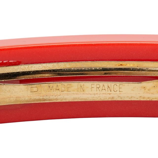ルイ ヴィトン スタッズ バレッタ ヘアアクセサリー オレンジ ゴールド プラスチック メッキ レディース LOUIS VUITTON 【中古】_3
