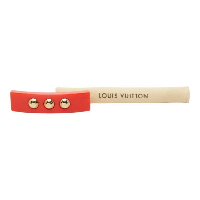 ルイ ヴィトン スタッズ バレッタ ヘアアクセサリー オレンジ ゴールド プラスチック メッキ レディース LOUIS VUITTON 【中古】_4