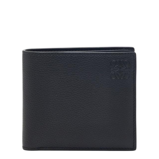 ロエベ アナグラム 二つ折り財布 ブラック レザー メンズ LOEWE 【中古】
