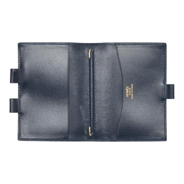 エルメス アジャンダPM 手帳カバー システム手帳 ネイビー ボックスカーフ レディース HERMES 【中古】_5