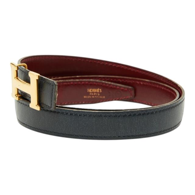 エルメス ベルト リバーシブル サイズ：70 ネイビー レッド レザー レディース HERMES 【中古】_1