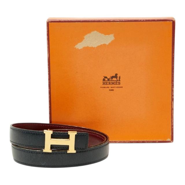 エルメス ベルト リバーシブル サイズ：70 ネイビー レッド レザー レディース HERMES 【中古】_5