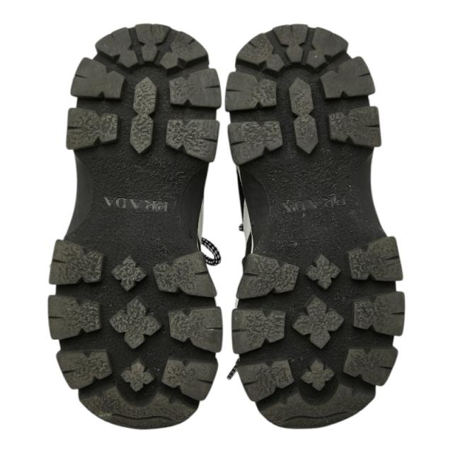 プラダ ペガサス プラットフォーム ハイカットスニーカー 36 ブラック ホワイト シルバー ラバー ナイロン レディース PRADA 【中古】_4