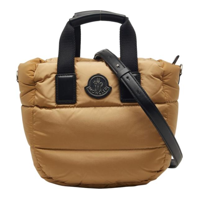 モンクレール ミニ カラドック ハンドバッグ 斜め掛け ショルダーバッグ 2WAY ベージュ ナイロン レザー キャンバス MONCLER 【中古】