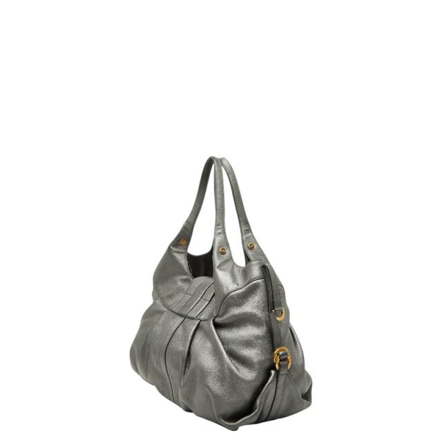 ブルガリ チャンドラ トートバッグ ハンド グレー レザー レディース BVLGARI 【中古】_1