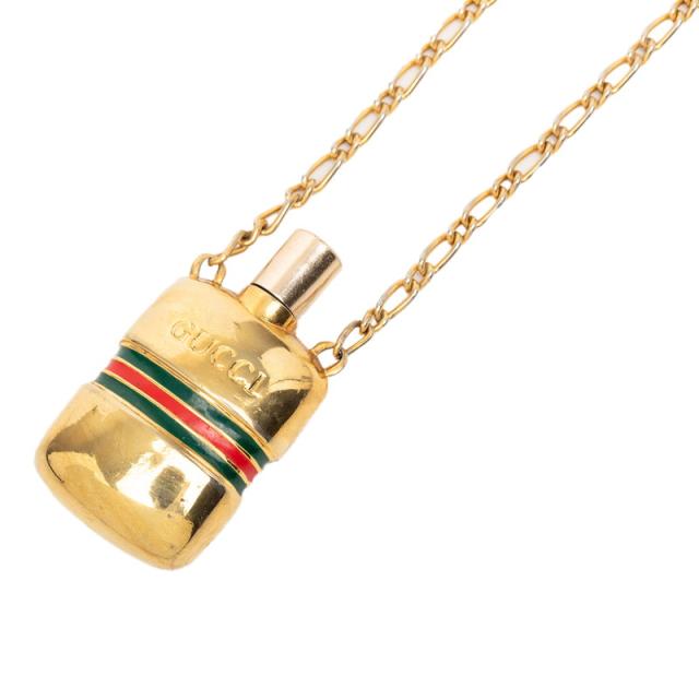 グッチ ヴィンテージ シェリーライン パフューム ボトル ペンダント ネックレス ゴールド メッキ レディース GUCCI 【中古】