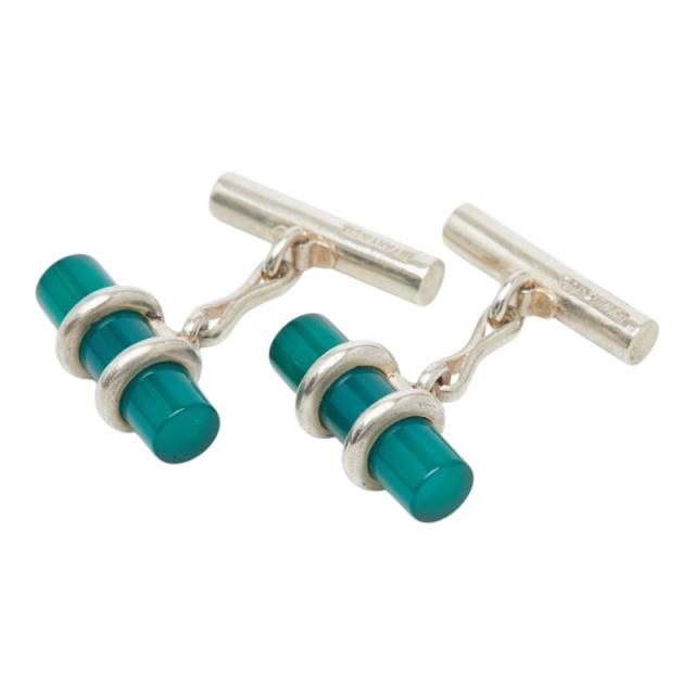 ティファニー カフス カフリンクス スターリングシルバー カラーストーン メンズ TIFFANY&amp;Co. 【中古】