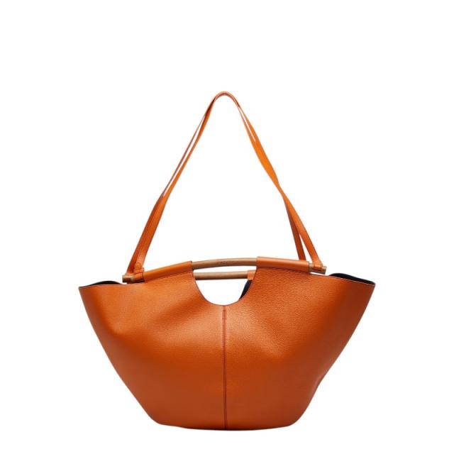 ジェイアンドエムデヴィッドソン マーケットトート M ハンドバッグ トート ショルダー 2WAY オレンジ レザー J&M Davidson 【中古】