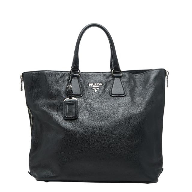 プラダ VITELLO PHENIX ヴィッテロ ダイノ ハンドバッグ トートバッグ BN2419 ブラック レザー レディース PRADA 【中古】