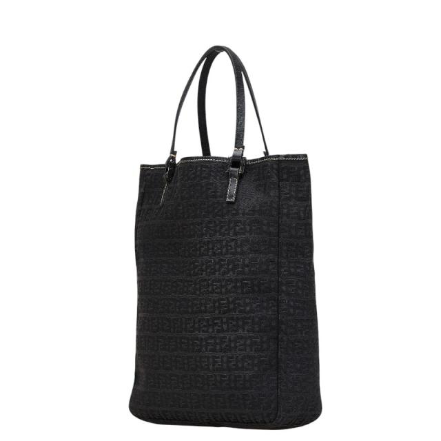 フェンディ ズッキーノ ハンドバッグ 8BH006 ブラック キャンバス レザー レディース FENDI 【中古】_1