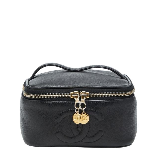 シャネル ココマーク ハンドバッグ ブラック キャビアスキン レディース CHANEL 【中古】