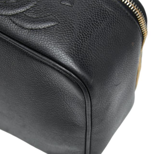 シャネル ココマーク ハンドバッグ ブラック キャビアスキン レディース CHANEL 【中古】