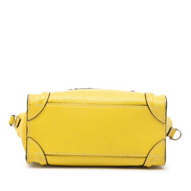 セリーヌ ラゲージ ナノショッパー ハンドバッグ ショルダーバッグ 2WAY イエロー レザー レディース CELINE 【中古】_2