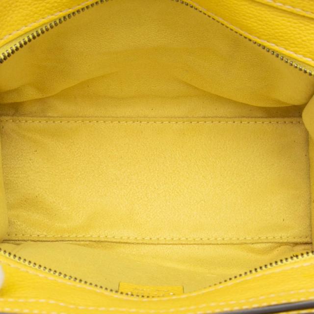 セリーヌ ラゲージ ナノショッパー ハンドバッグ ショルダーバッグ 2WAY イエロー レザー レディース CELINE 【中古】_3