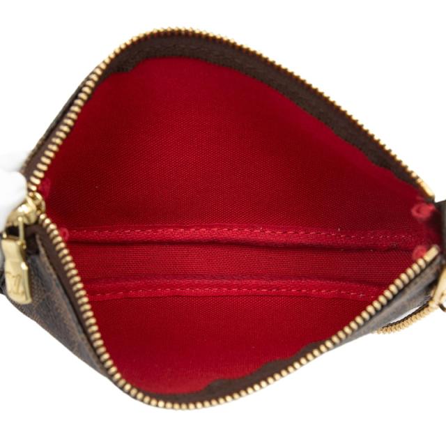 ルイ ヴィトン ダミエ ミニ ポシェット アクセソワール アクセサリーポーチ ハンドバッグ N58009 ブラウン PVC LOUIS VUITTON 【中古】